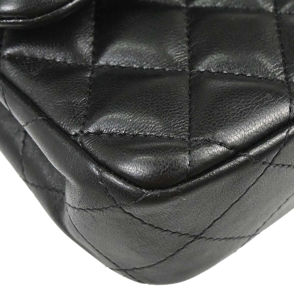 Chanel Black Lambskin East West Shoulder Bag