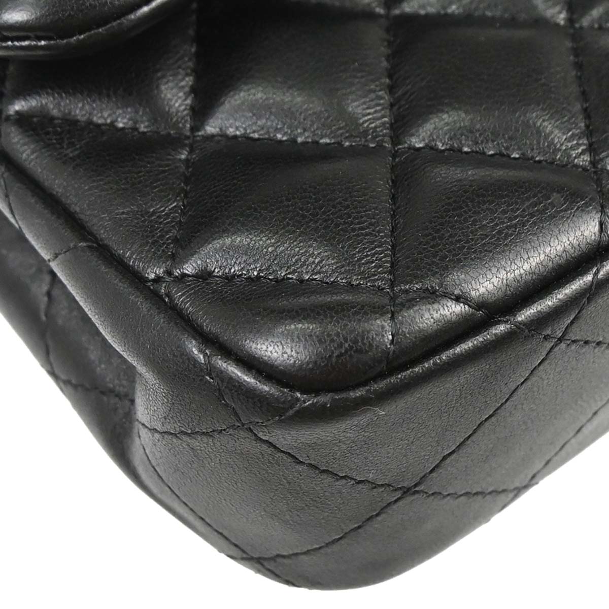Chanel Black Lambskin East West Shoulder Bag