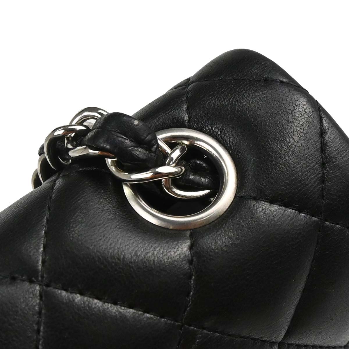 Chanel Black Lambskin East West Shoulder Bag