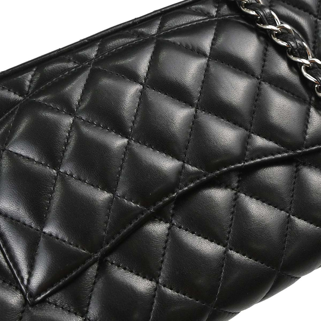 Chanel Black Lambskin East West Shoulder Bag