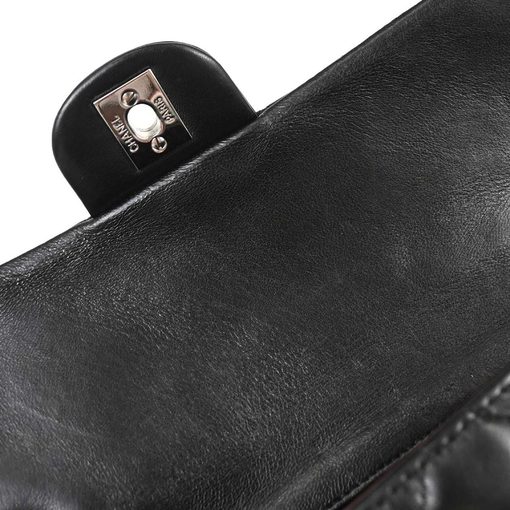 Chanel Black Lambskin East West Shoulder Bag