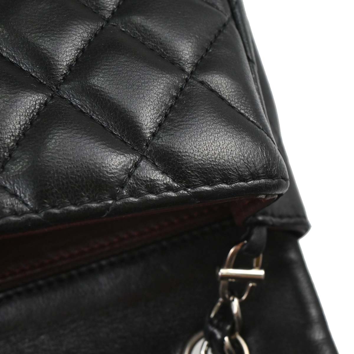 Chanel Black Lambskin East West Shoulder Bag