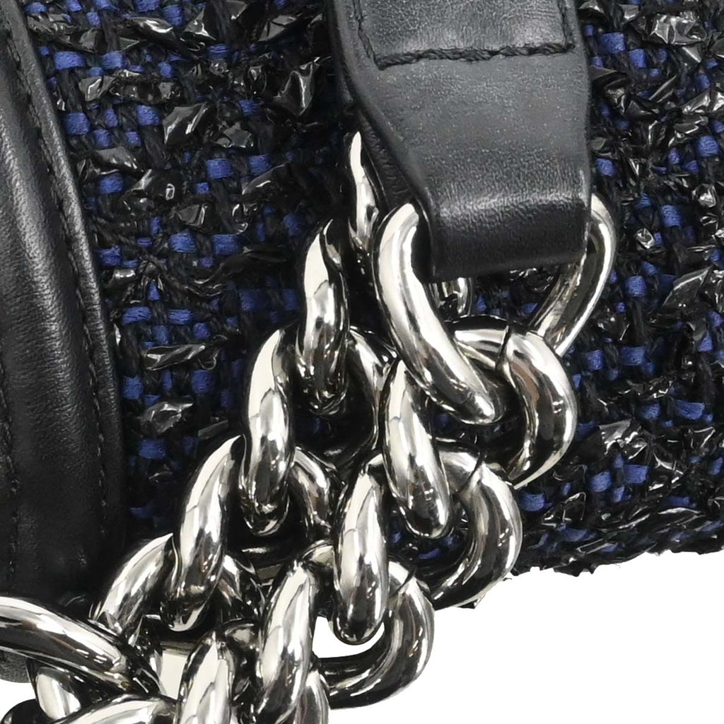 Boy Chanel 2018-2019 Black Lambskin Tweed Medium Shoulder Bag