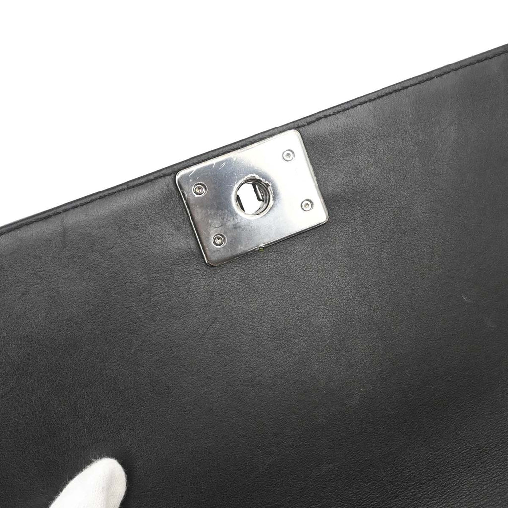 Boy Chanel 2018-2019 Black Lambskin Tweed Medium Shoulder Bag