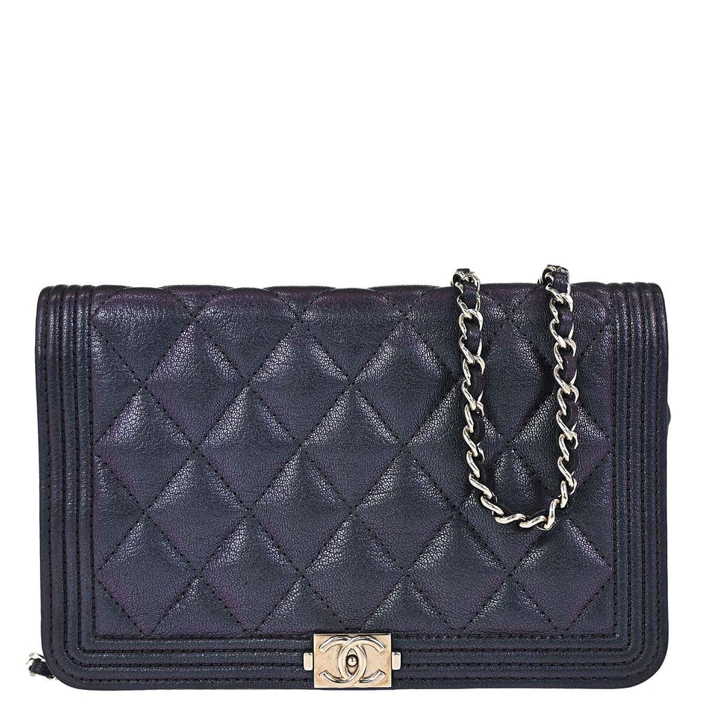 Boy Chanel 2017-2018 Navy Calfskin WOC Wallet on Chain Bag