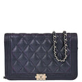 Boy Chanel 2017-2018 Navy Calfskin WOC Wallet on Chain Bag