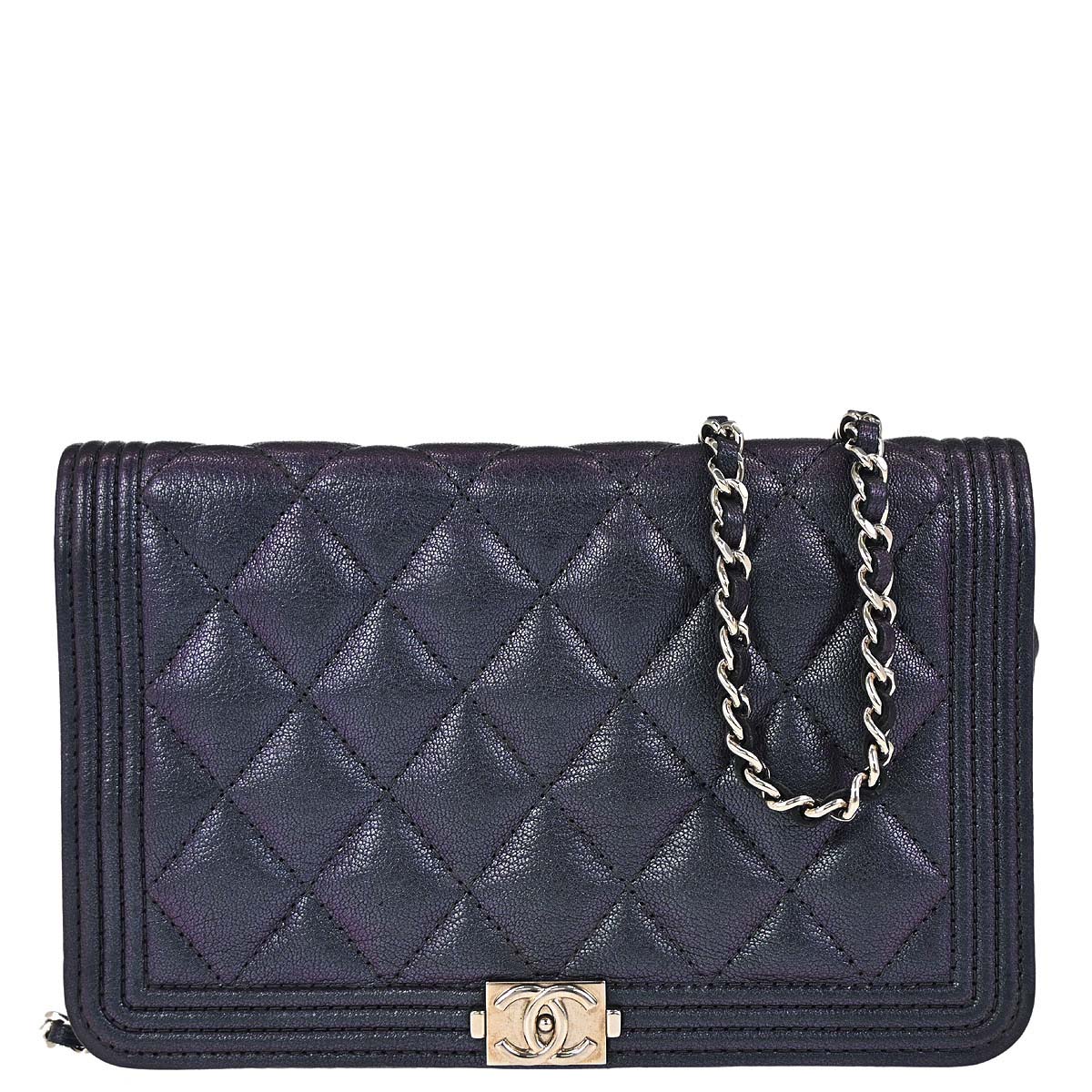 Boy Chanel 2017-2018 Navy Calfskin WOC Wallet on Chain Bag