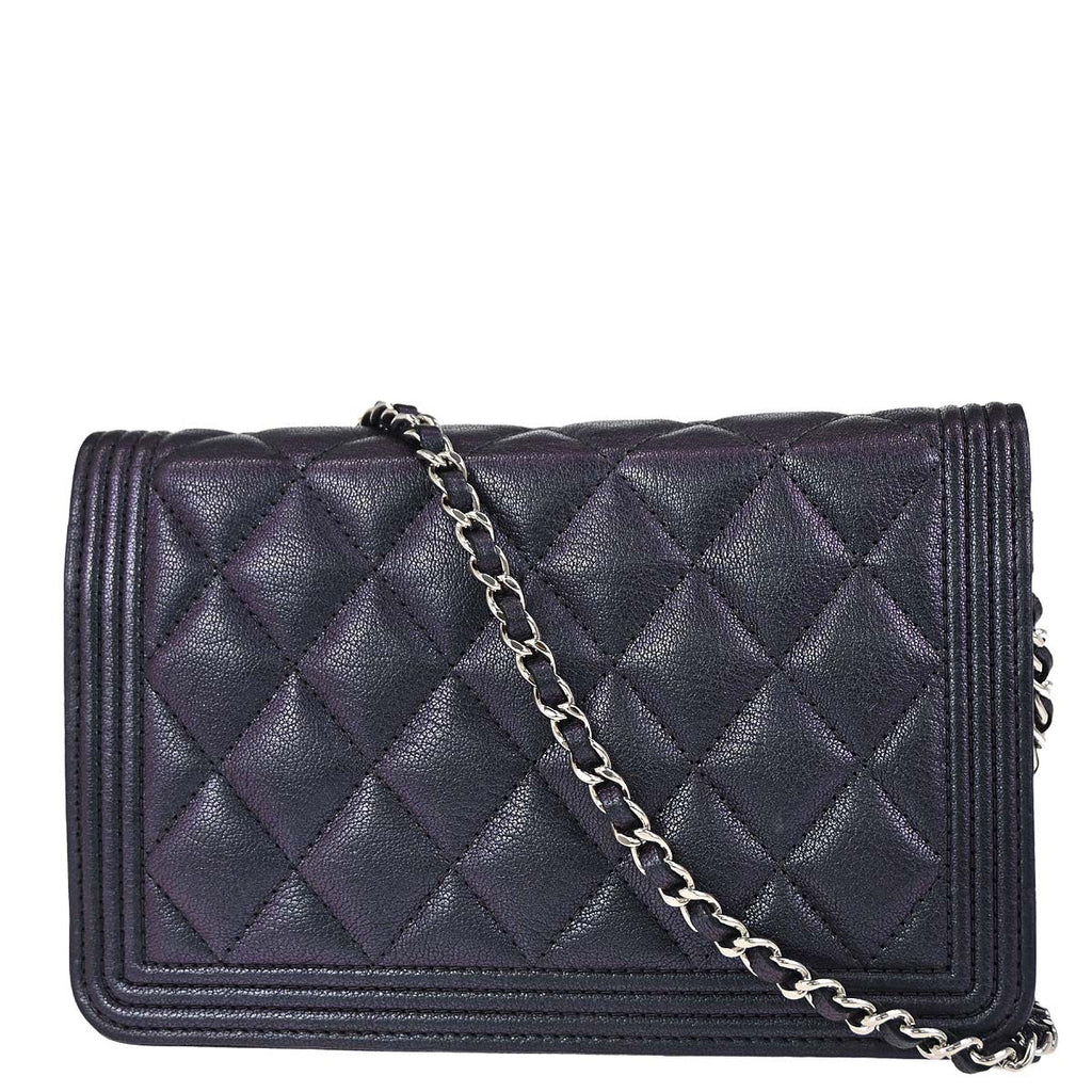 Boy Chanel 2017-2018 Navy Calfskin WOC Wallet on Chain Bag