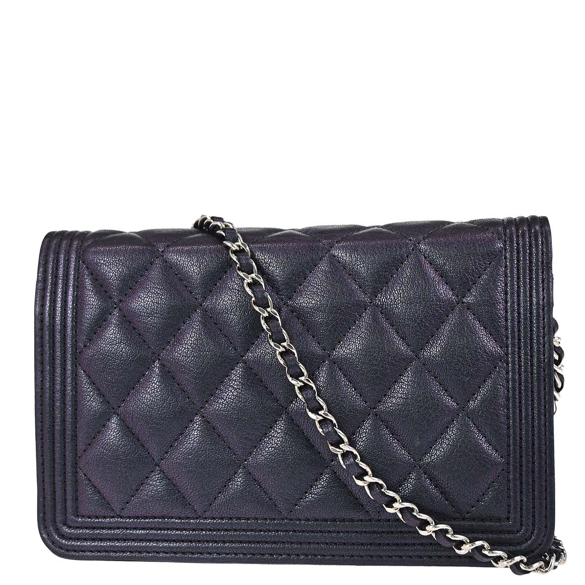 Boy Chanel 2017-2018 Navy Calfskin WOC Wallet on Chain Bag