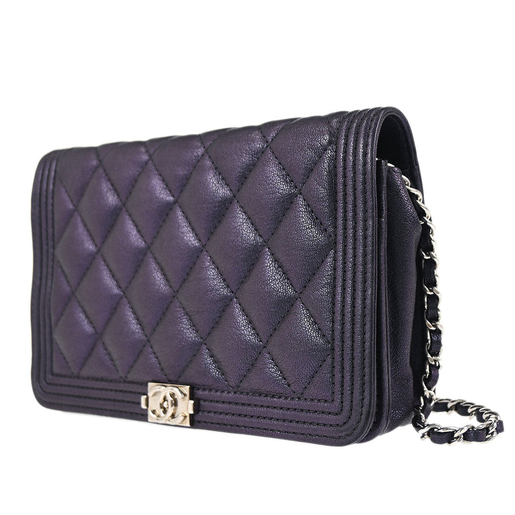 Boy Chanel 2017-2018 Navy Calfskin WOC Wallet on Chain Bag