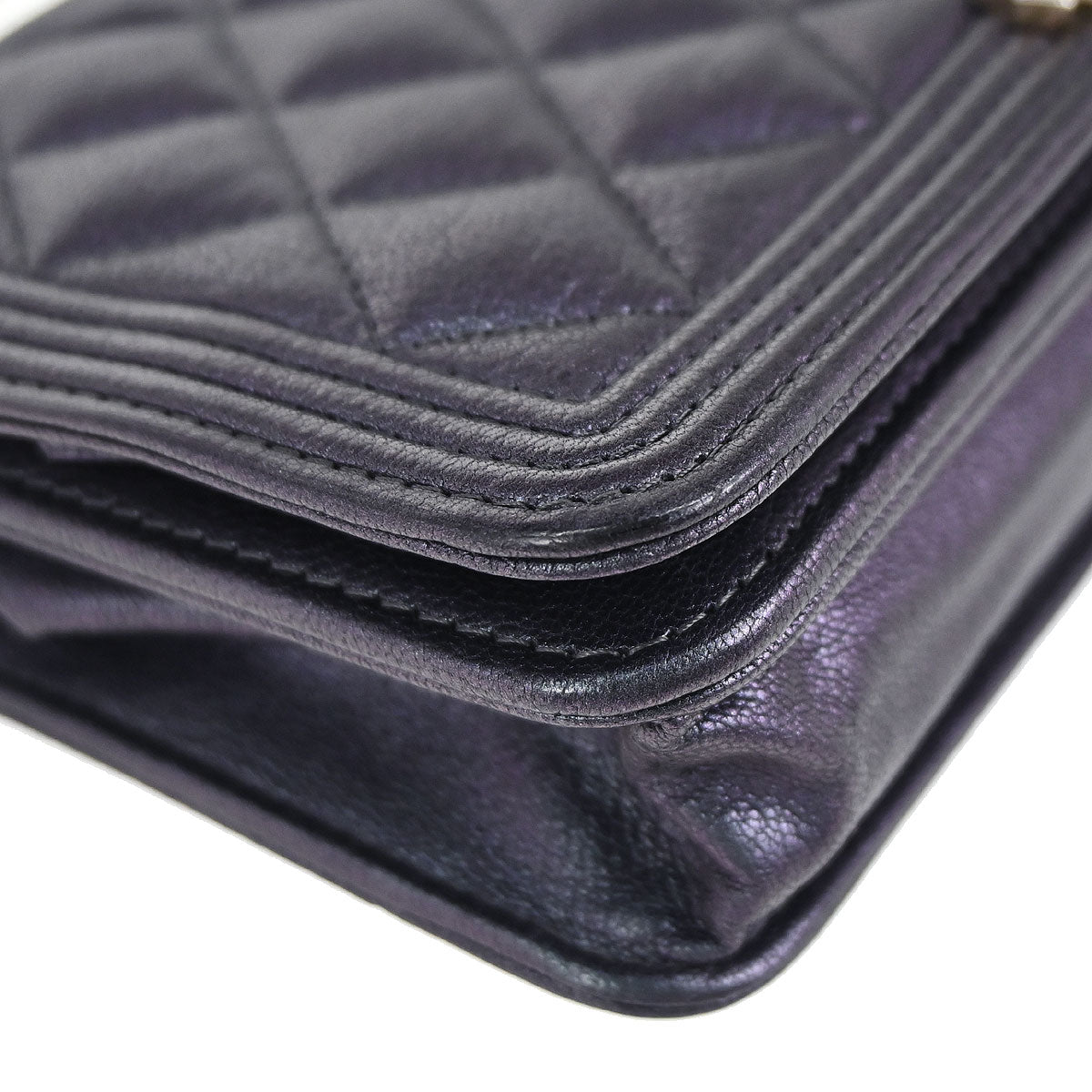 Boy Chanel 2017-2018 Navy Calfskin WOC Wallet on Chain Bag