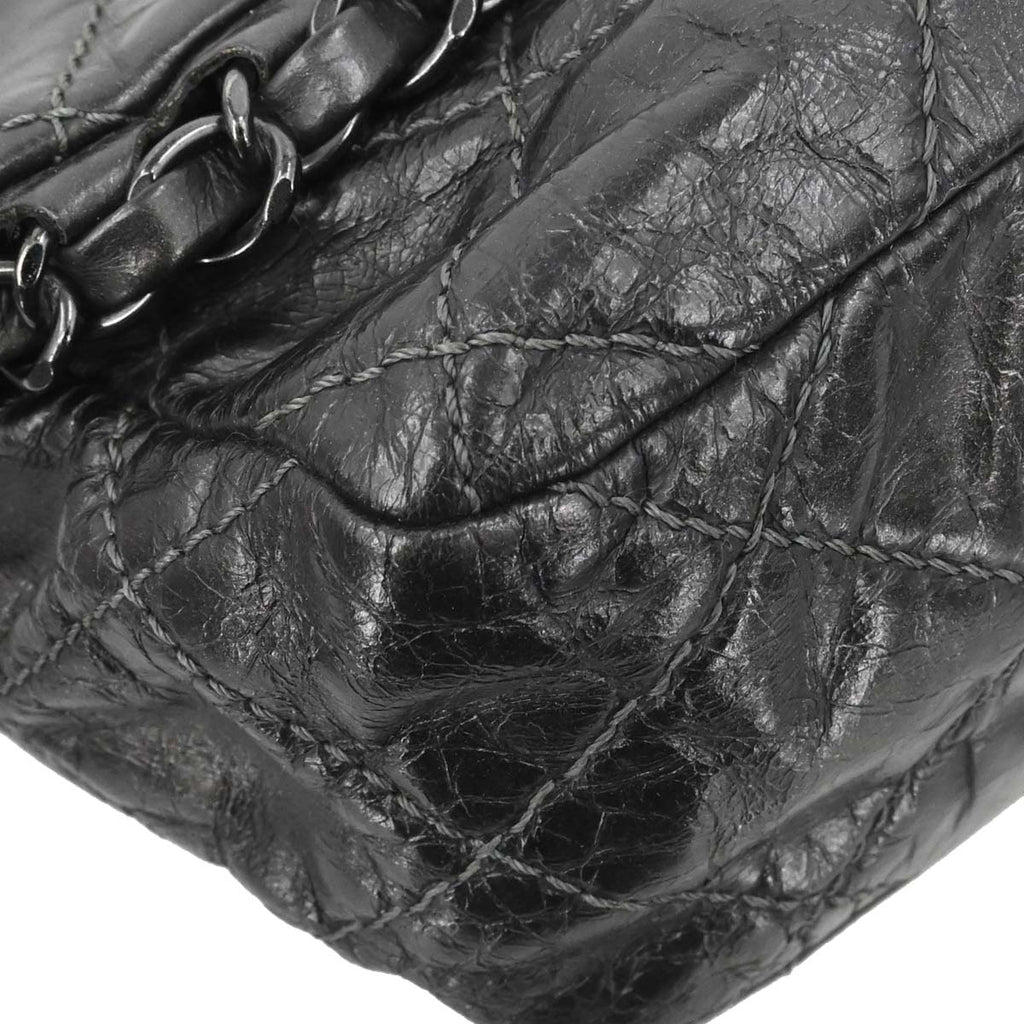 Chanel 2012 Black Calfskin Luxury Line Flap Bag