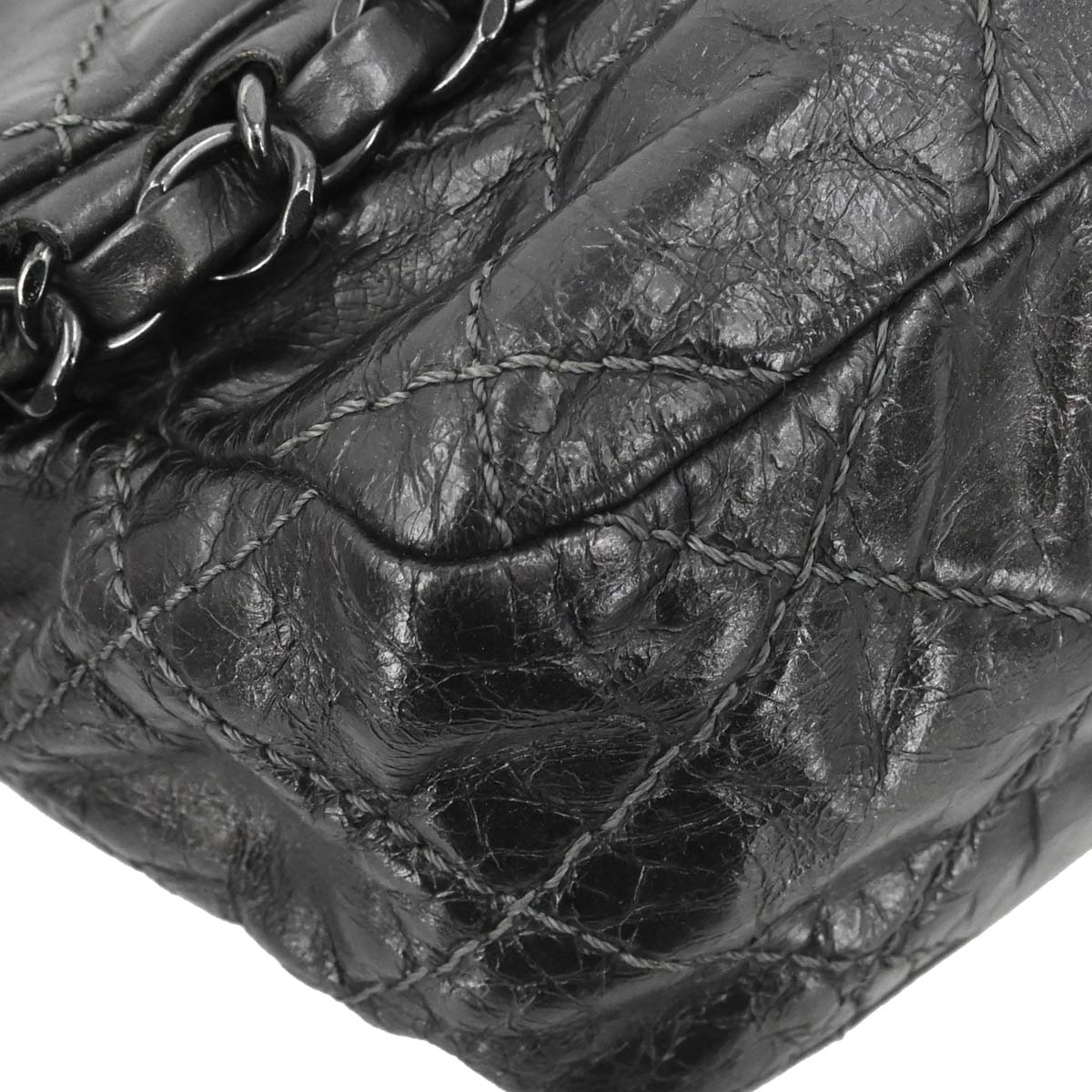 Chanel 2012 Black Calfskin Luxury Line Flap Bag