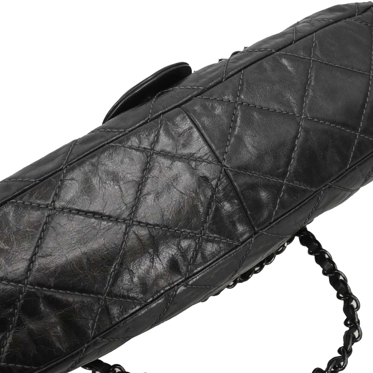 Chanel 2012 Black Calfskin Luxury Line Flap Bag