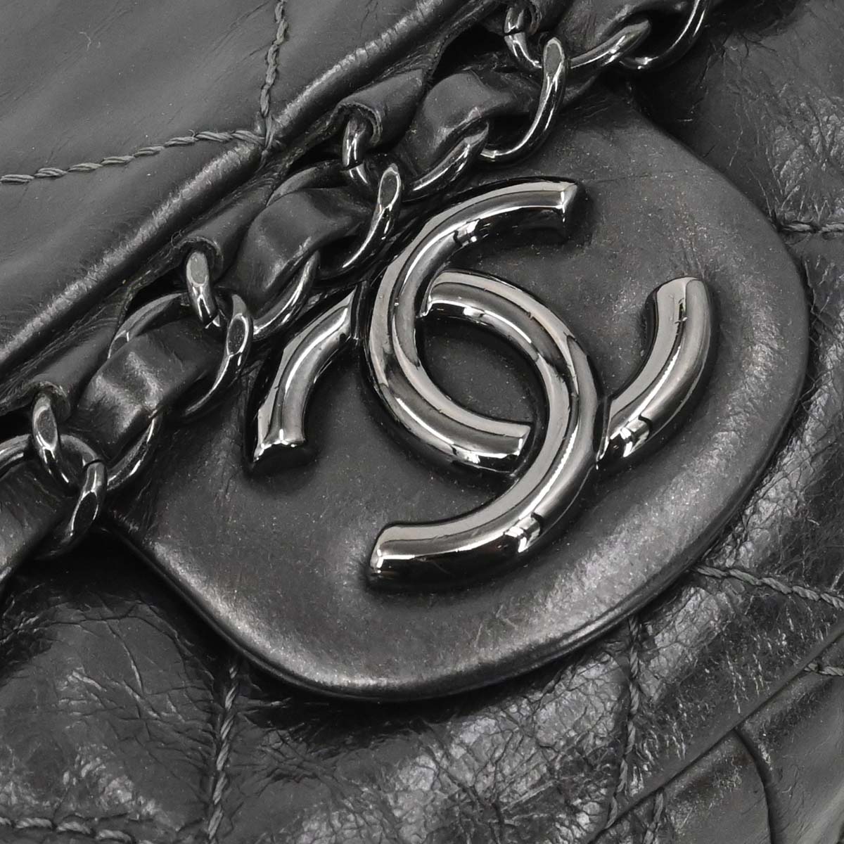 Chanel 2012 Black Calfskin Luxury Line Flap Bag