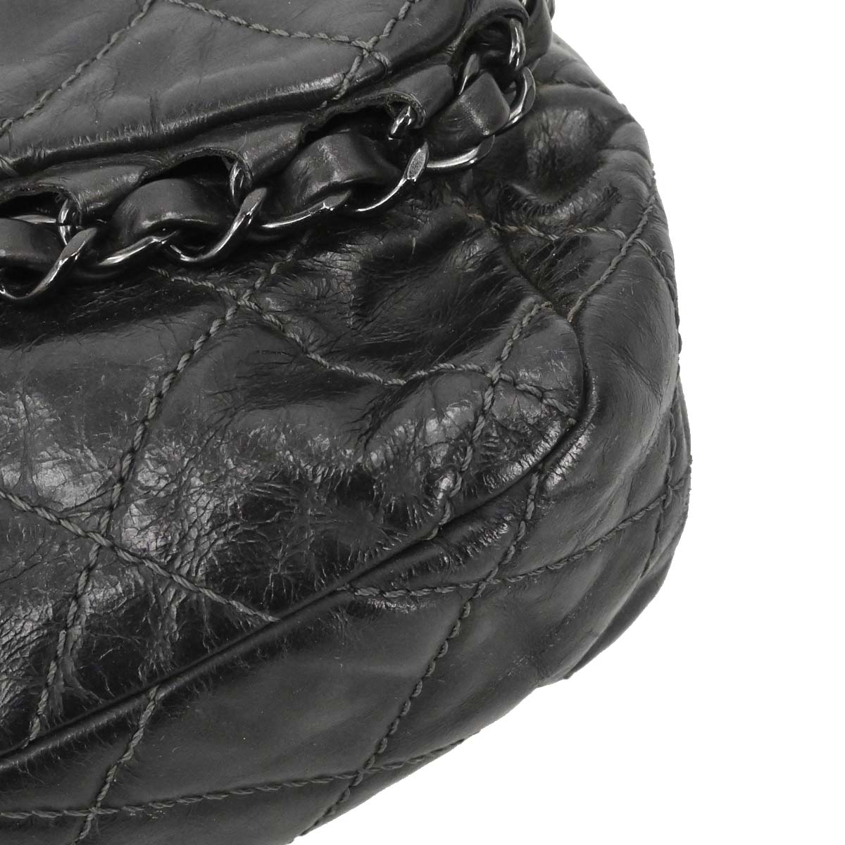 Chanel 2012 Black Calfskin Luxury Line Flap Bag