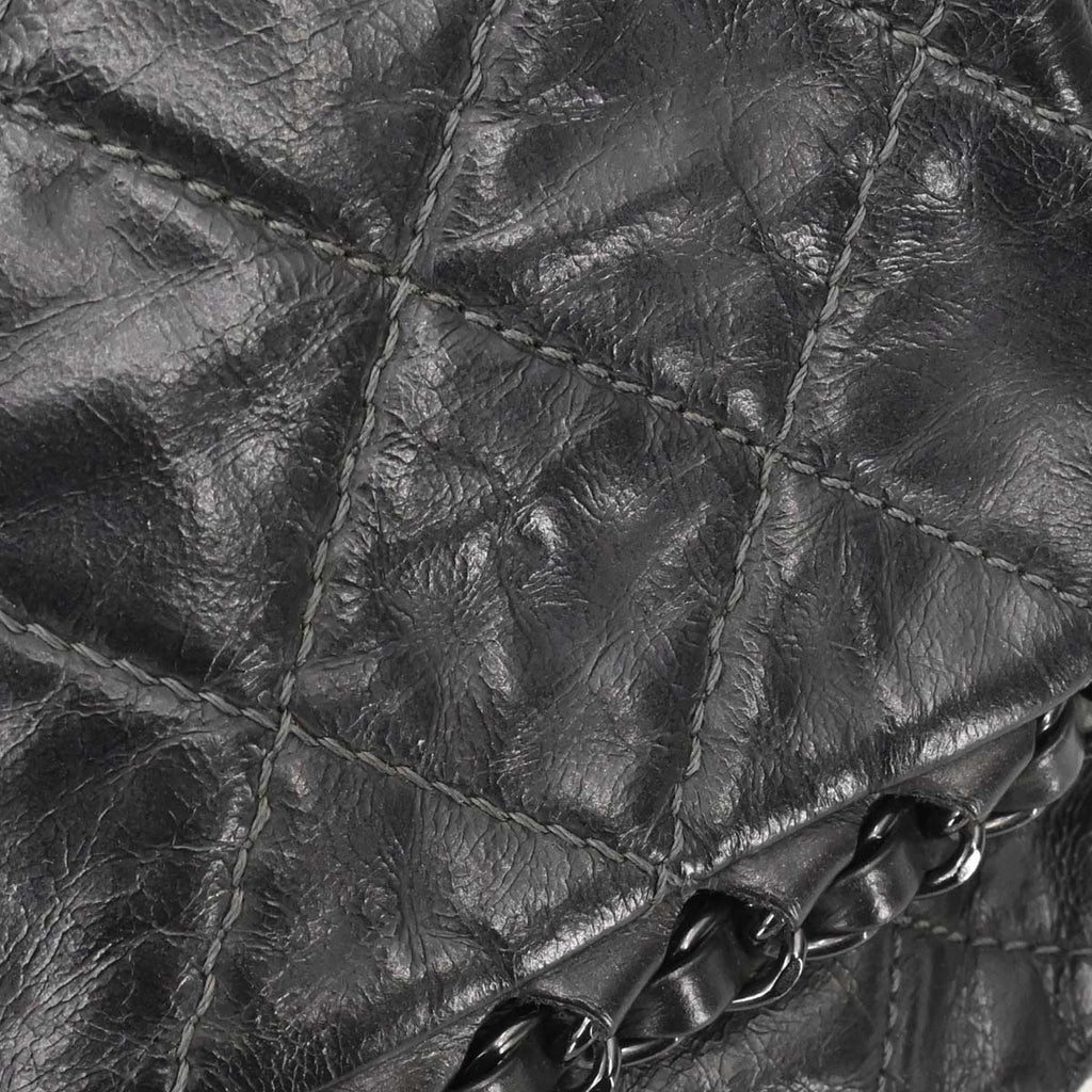Chanel 2012 Black Calfskin Luxury Line Flap Bag