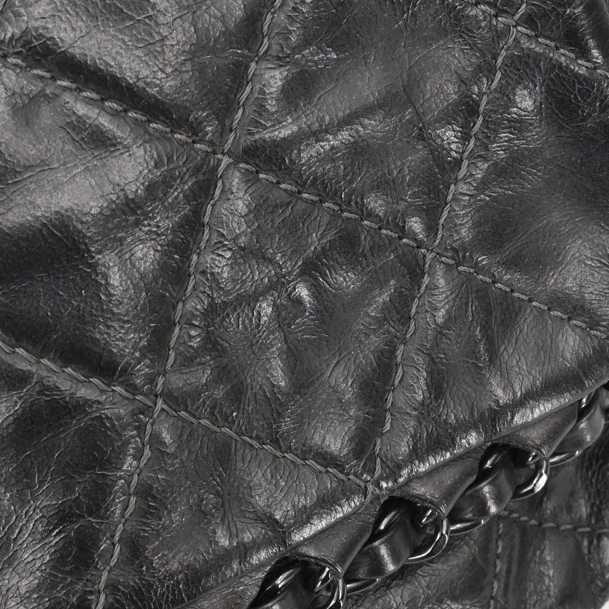 Chanel 2012 Black Calfskin Luxury Line Flap Bag