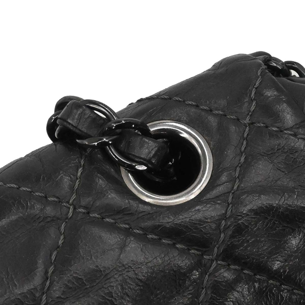 Chanel 2012 Black Calfskin Luxury Line Flap Bag