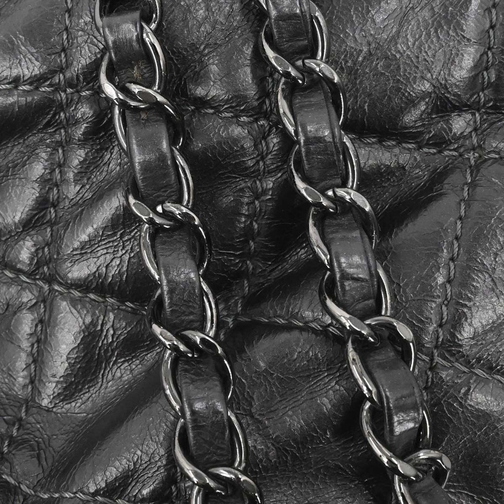 Chanel 2012 Black Calfskin Luxury Line Flap Bag
