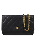 Chanel 2014-2015 Black Caviar Skin Classic WOC Wallet on Chain Bag
