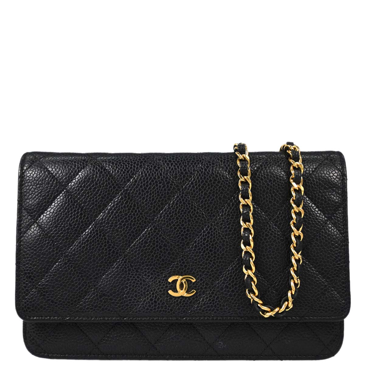 Chanel 2014-2015 Black Caviar Skin Classic WOC Wallet on Chain Bag