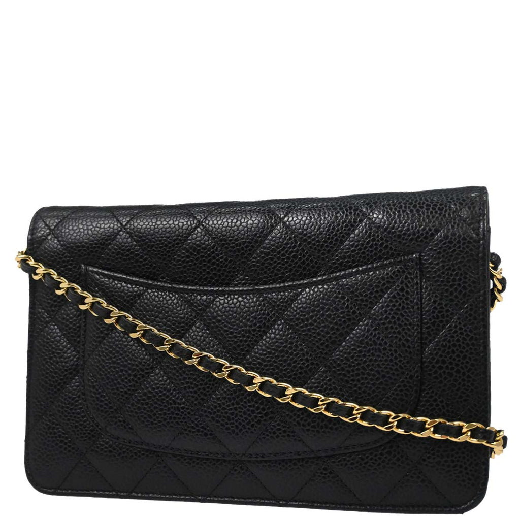 Chanel 2014-2015 Black Caviar Skin Classic WOC Wallet on Chain Bag