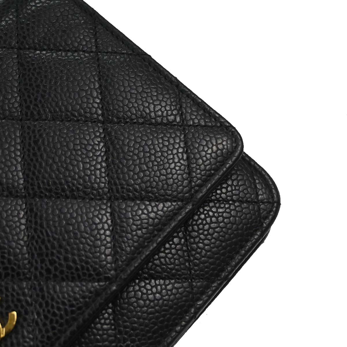 Chanel 2014-2015 Black Caviar Skin Classic WOC Wallet on Chain Bag