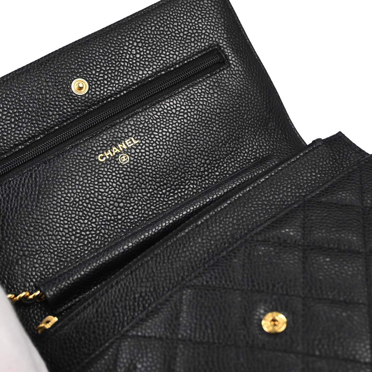 Chanel 2014-2015 Black Caviar Skin Classic WOC Wallet on Chain Bag