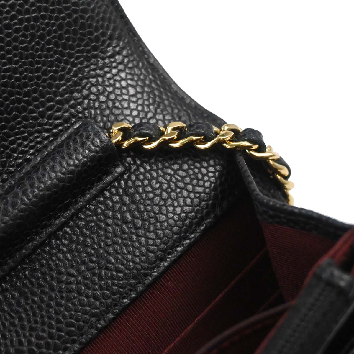 Chanel 2014-2015 Black Caviar Skin Classic WOC Wallet on Chain Bag