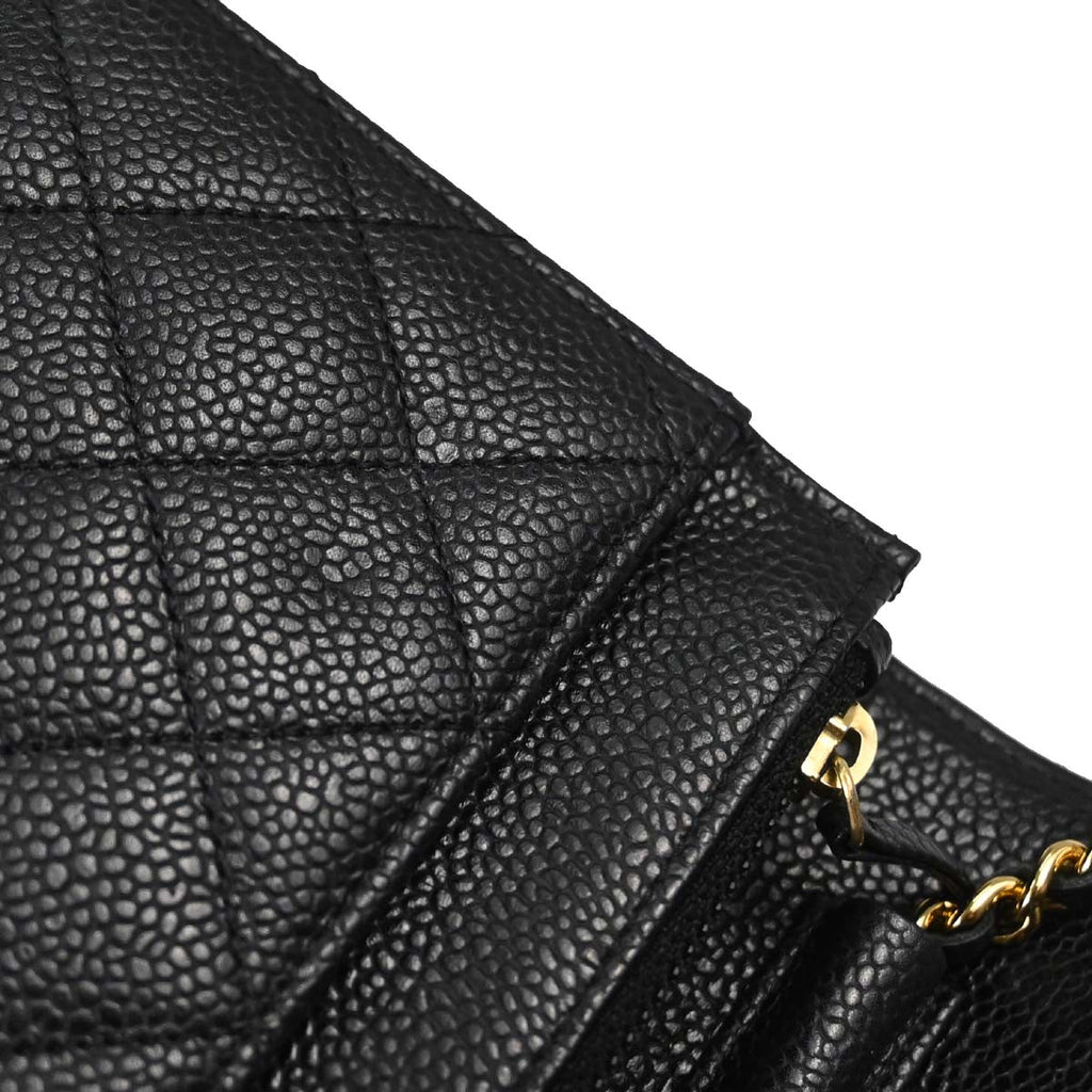 Chanel 2014-2015 Black Caviar Skin Classic WOC Wallet on Chain Bag