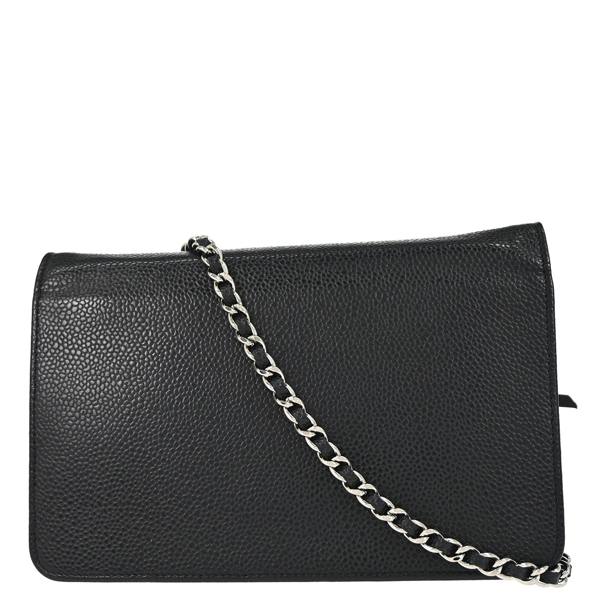 Chanel 2012 Black Caviar Skin Timeless WOC Wallet on Chain Shoulder Bag