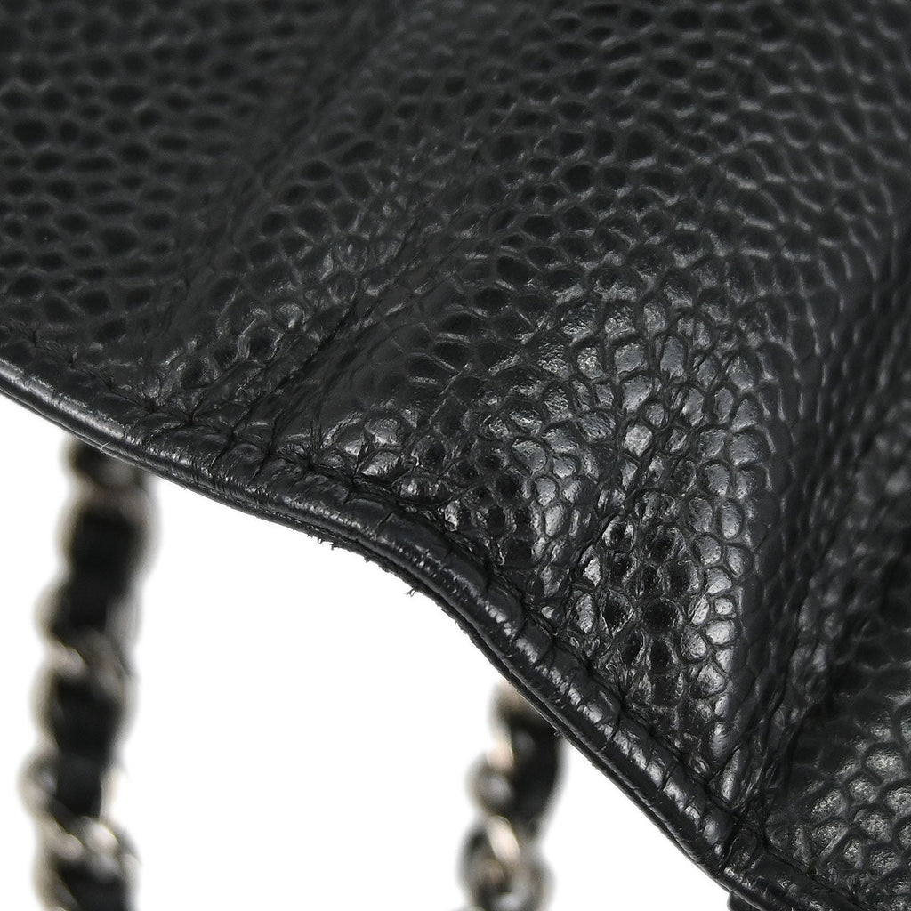 Chanel 2012 Black Caviar Skin Timeless WOC Wallet on Chain Shoulder Bag