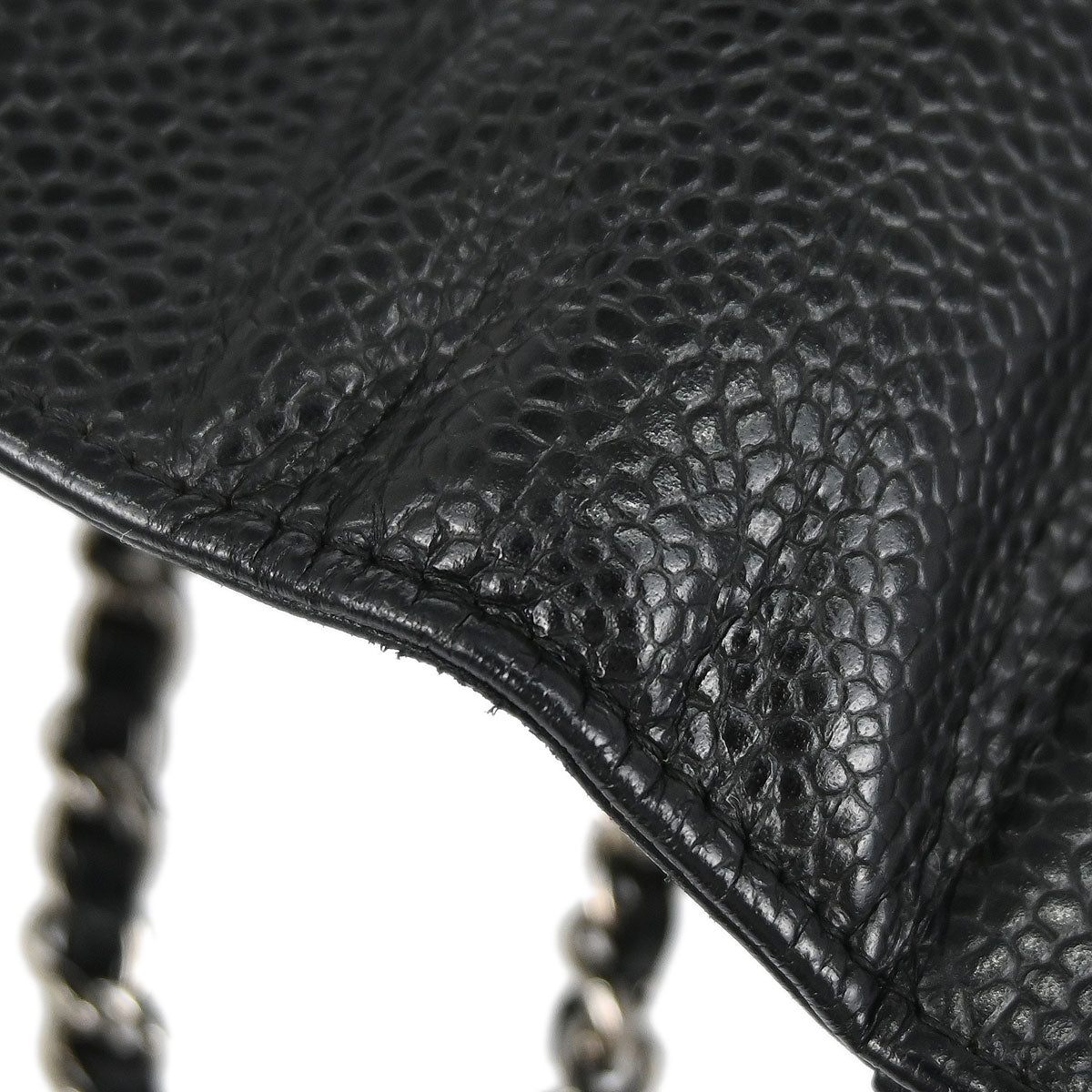 Chanel 2012 Black Caviar Skin Timeless WOC Wallet on Chain Shoulder Bag