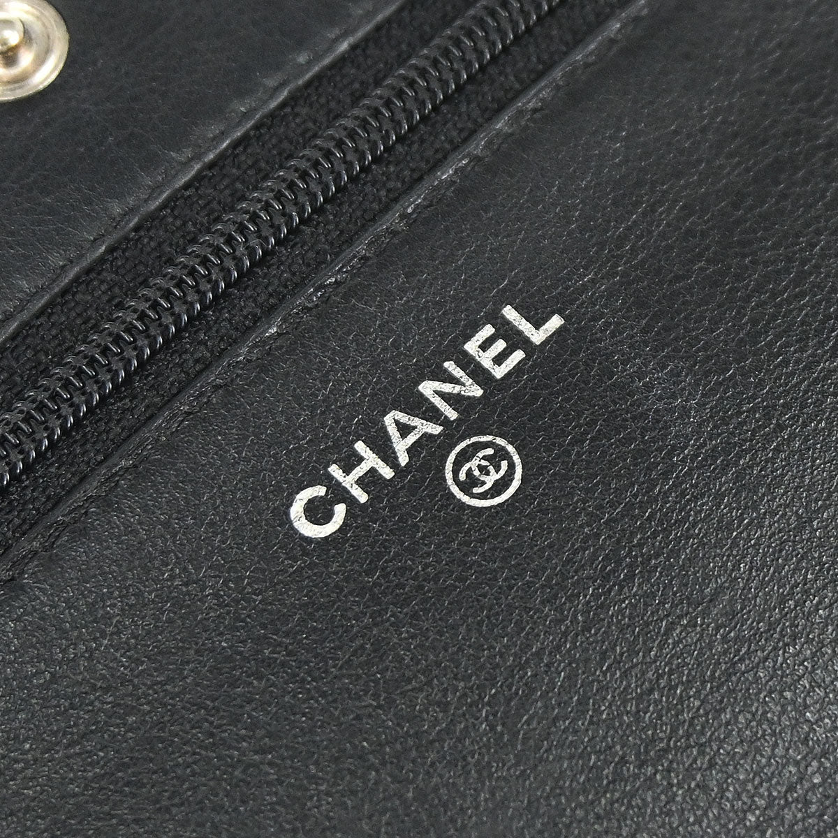 Chanel 2012 Black Caviar Skin Timeless WOC Wallet on Chain Shoulder Bag