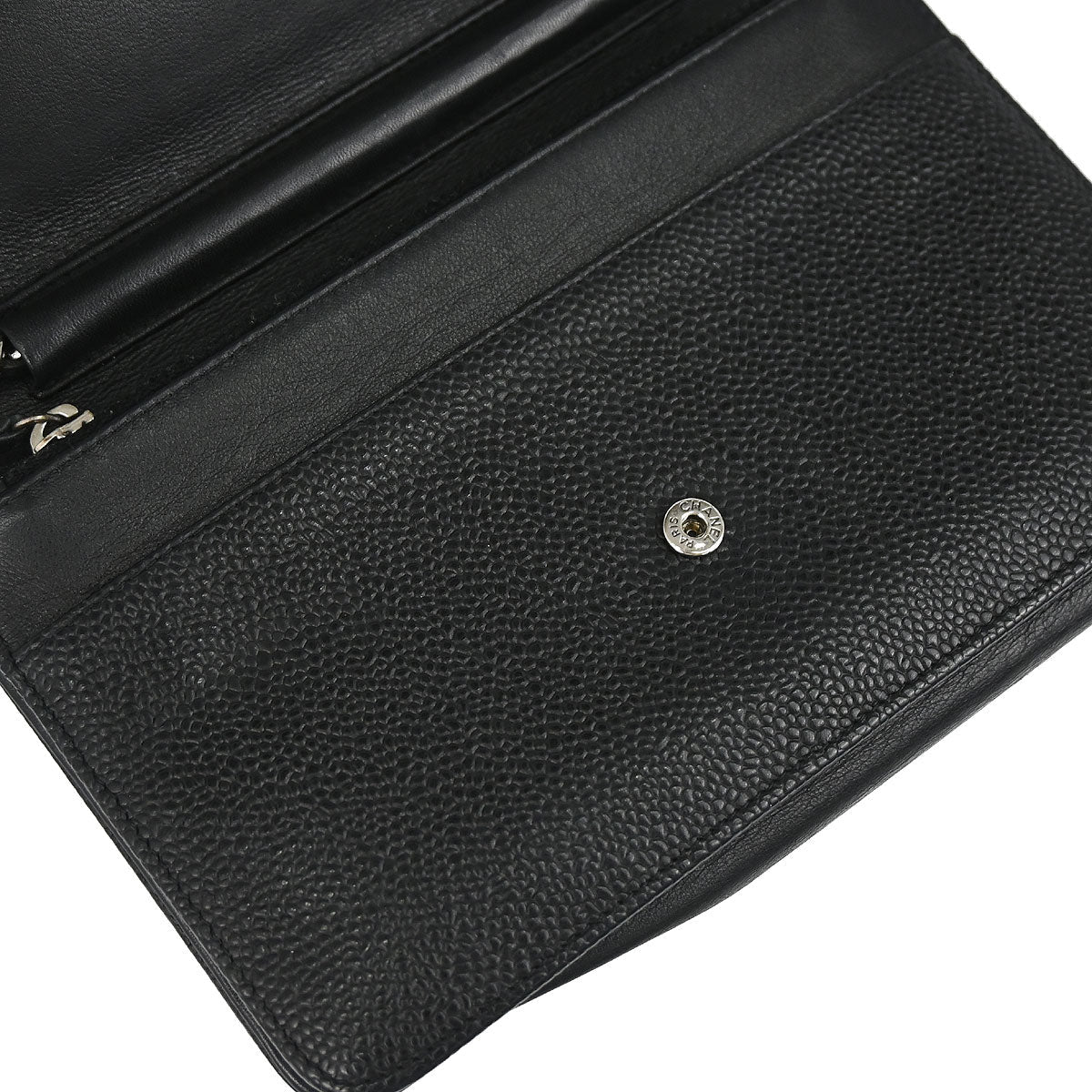 Chanel 2012 Black Caviar Skin Timeless WOC Wallet on Chain Shoulder Bag