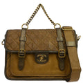 Chanel 2012-2013 Brown Calfskin Paris-Bombay Back to School Messenger 2way Shoulder Handbag