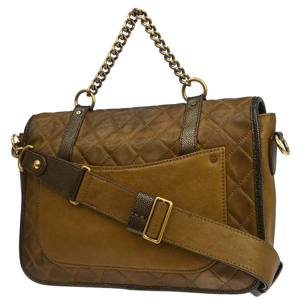 Chanel 2012-2013 Brown Calfskin Paris-Bombay Back to School Messenger 2way Shoulder Handbag