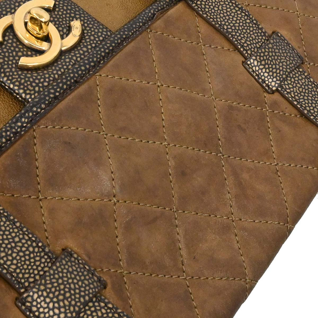 Chanel 2012-2013 Brown Calfskin Paris-Bombay Back to School Messenger 2way Shoulder Handbag