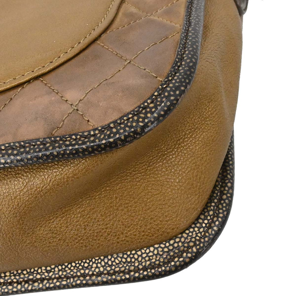 Chanel 2012-2013 Brown Calfskin Paris-Bombay Back to School Messenger 2way Shoulder Handbag