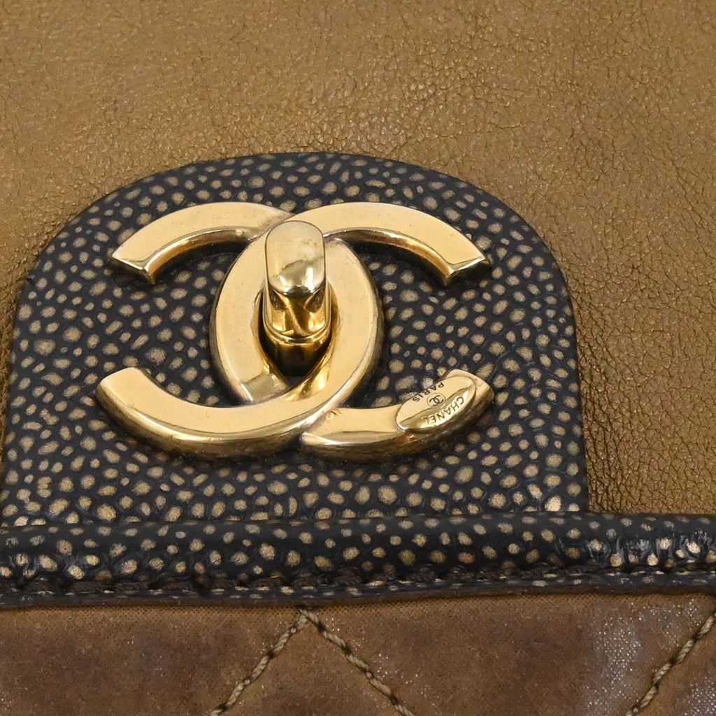 Chanel 2012-2013 Brown Calfskin Paris-Bombay Back to School Messenger 2way Shoulder Handbag