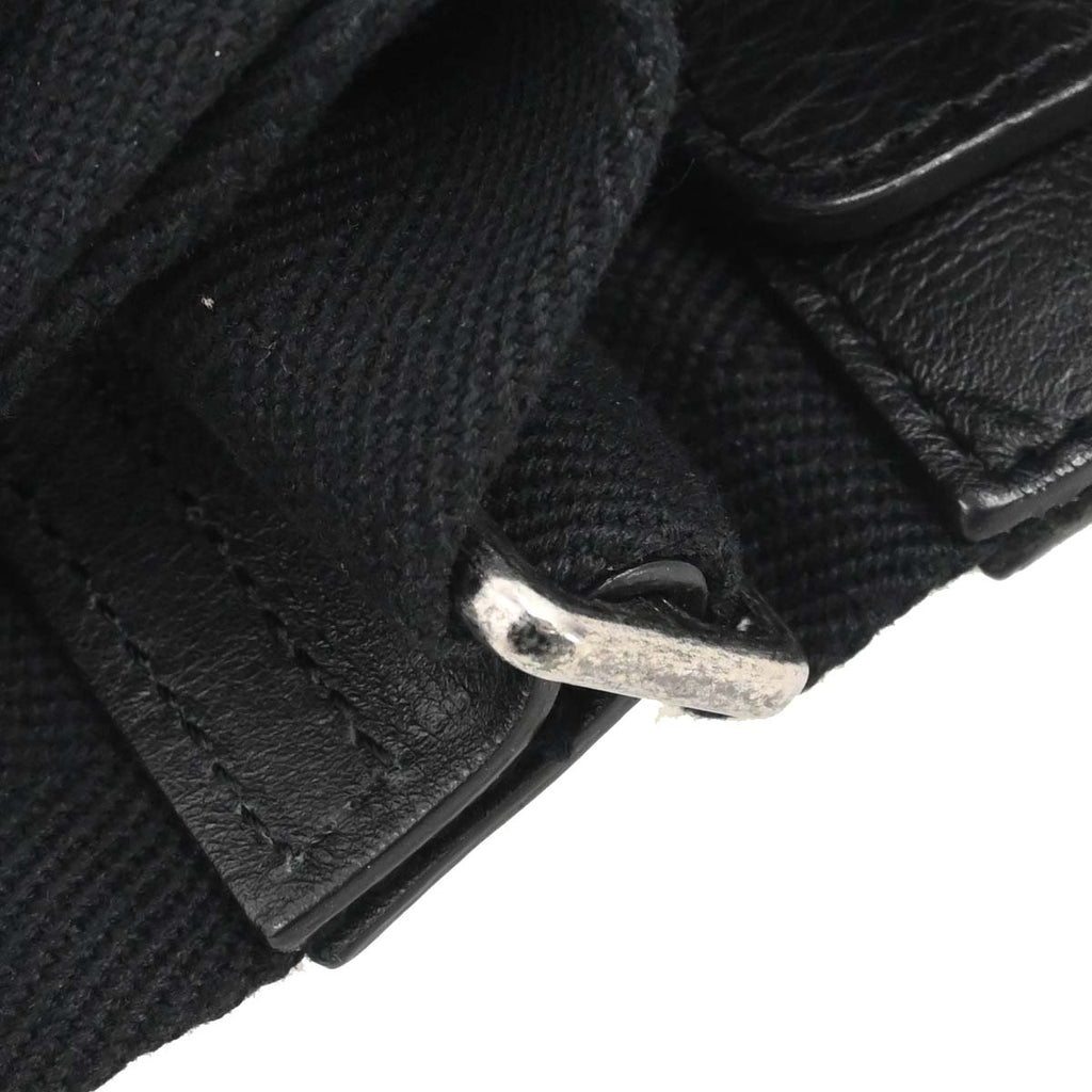 Chanel 2016-2017 Black Quilted Denim Medium Airlines Buckle 2way Shoulder Handbag