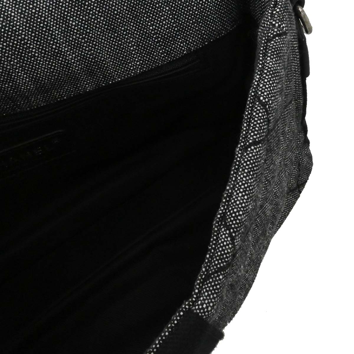 Chanel 2016-2017 Black Quilted Denim Medium Airlines Buckle 2way Shoulder Handbag