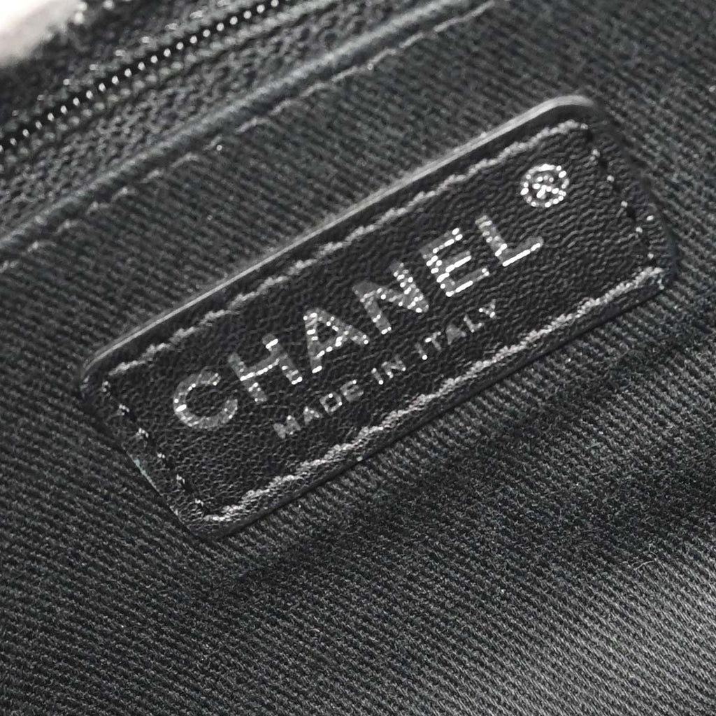 Chanel 2016-2017 Black Quilted Denim Medium Airlines Buckle 2way Shoulder Handbag