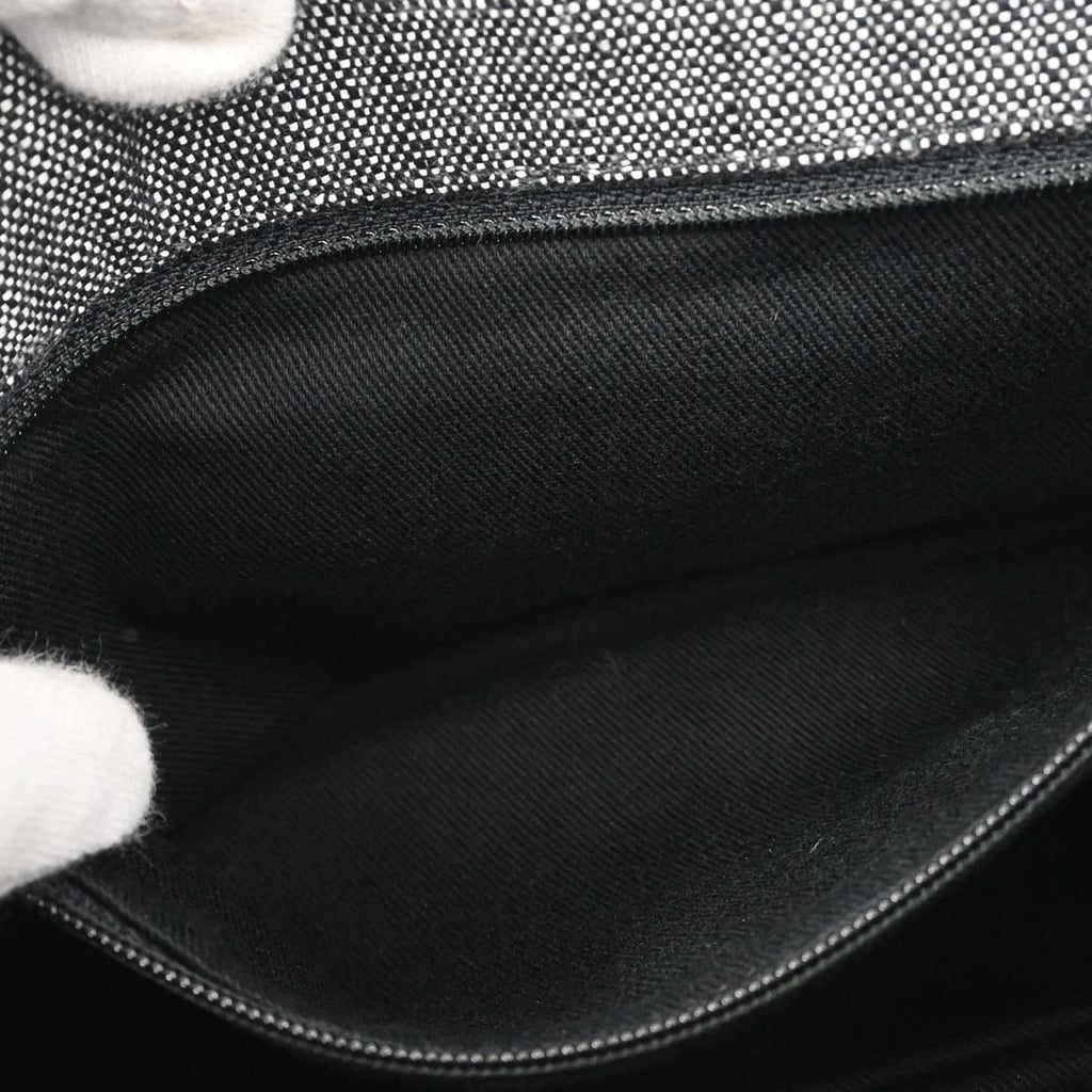 Chanel 2016-2017 Black Quilted Denim Medium Airlines Buckle 2way Shoulder Handbag