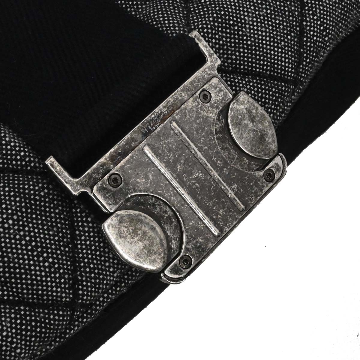 Chanel 2016-2017 Black Quilted Denim Medium Airlines Buckle 2way Shoulder Handbag