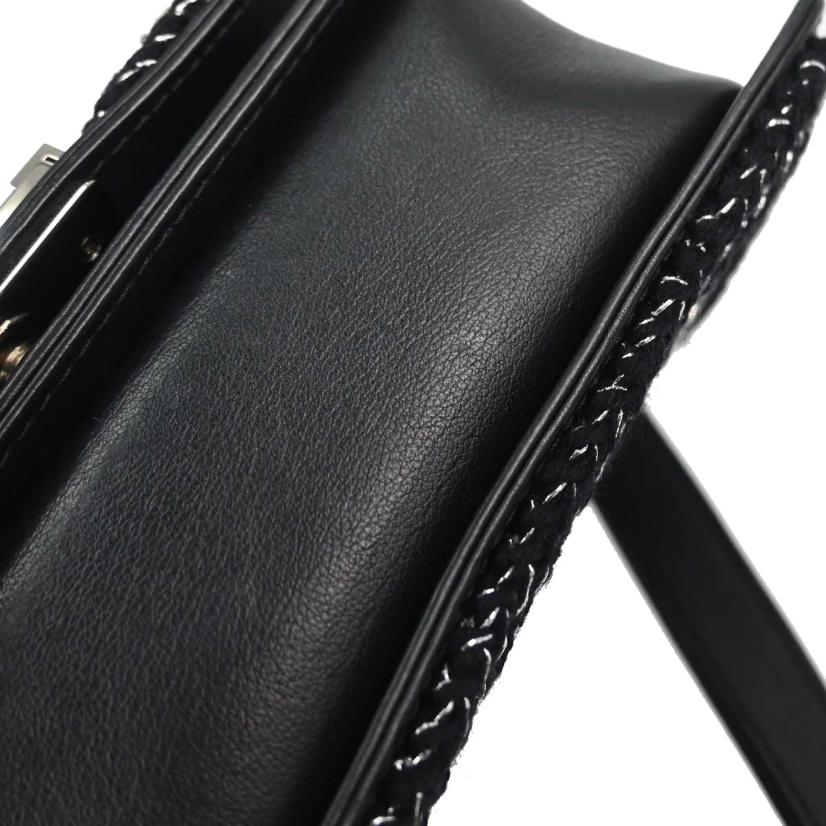 Boy Chanel 2017-2018 Black Lambskin Tweed Chevron Small Chain Shoulder Bag 167312
