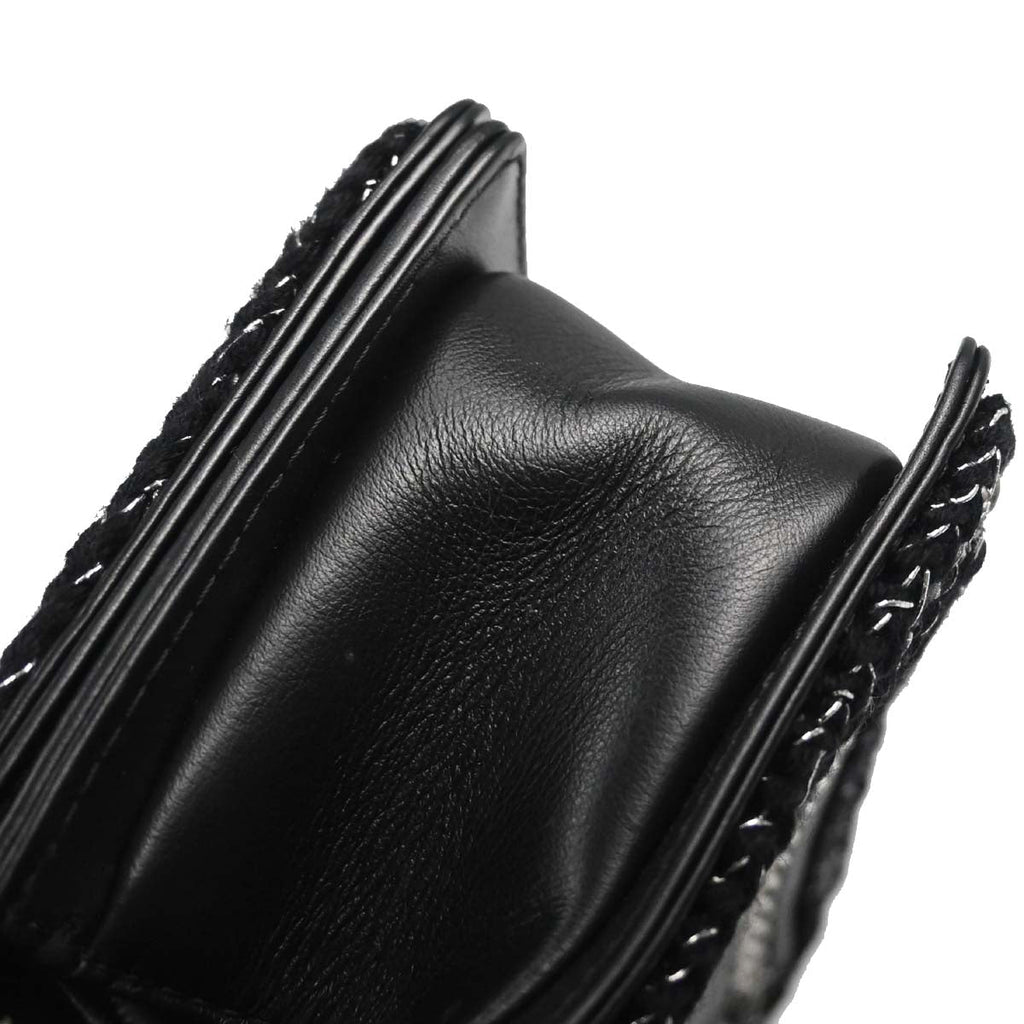 Boy Chanel 2017-2018 Black Lambskin Tweed Chevron Small Chain Shoulder Bag 167312