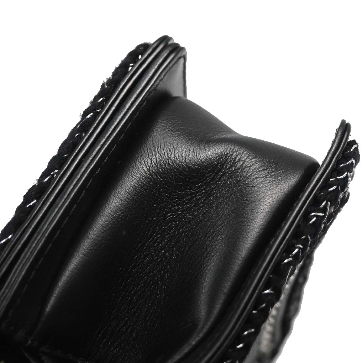 Boy Chanel 2017-2018 Black Lambskin Tweed Chevron Small Chain Shoulder Bag 167312