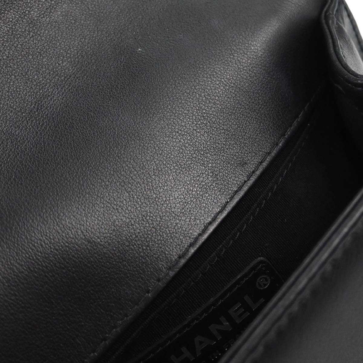 Boy Chanel 2017-2018 Black Lambskin Tweed Chevron Small Chain Shoulder Bag 167312